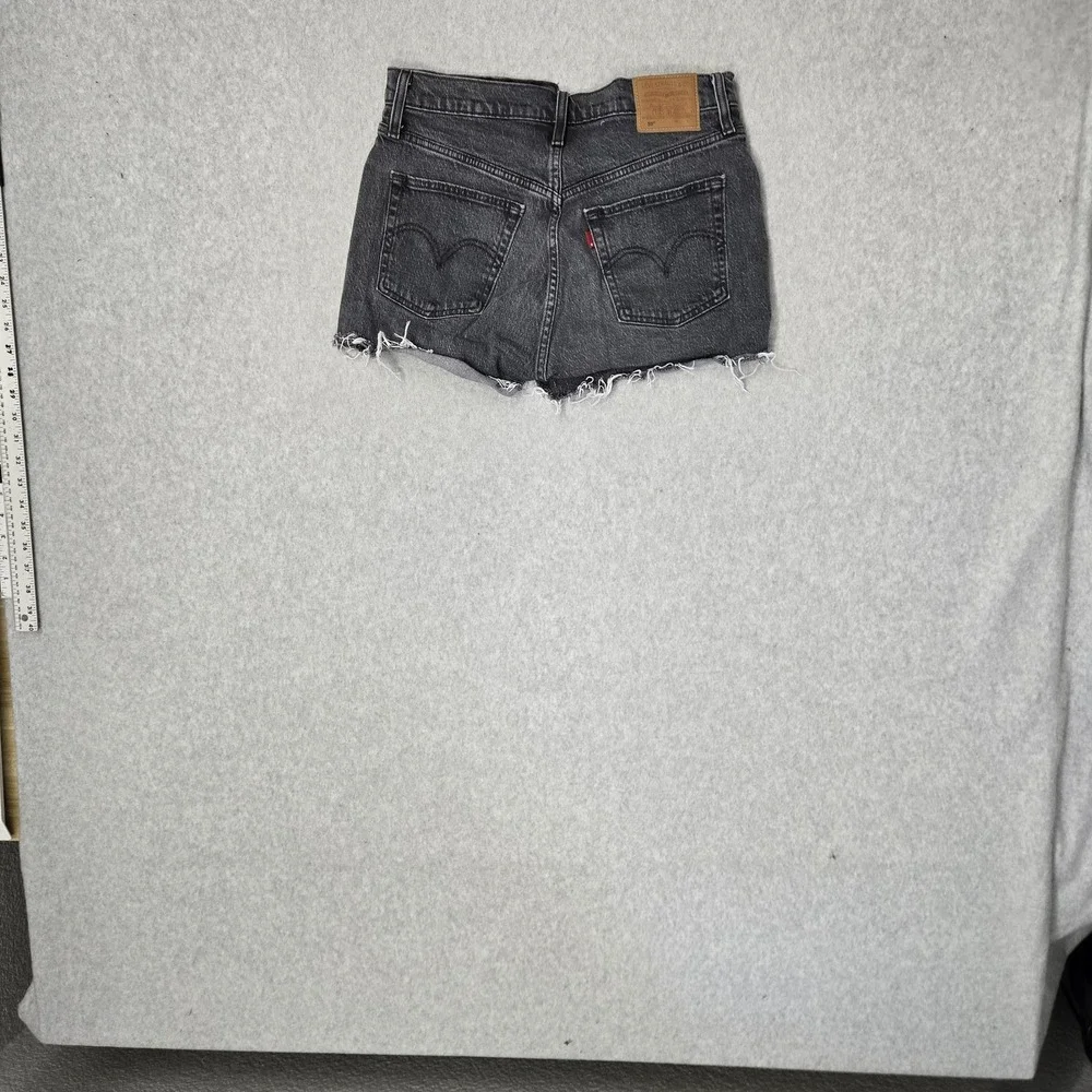 Levi's 501 Women Shorts W28 Gray Denim Jeans Grunge Button Logo